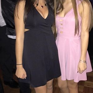 Express plunge black dress